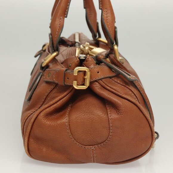 Chloe Paddington Shoulder Bag Leather Brown Gold Auth ep8587 - Picture 6 of 16